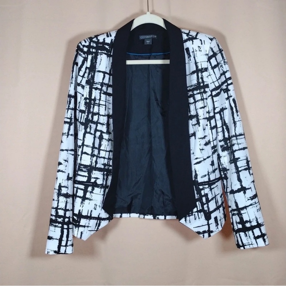 Covington Abstract Black and White Blazer